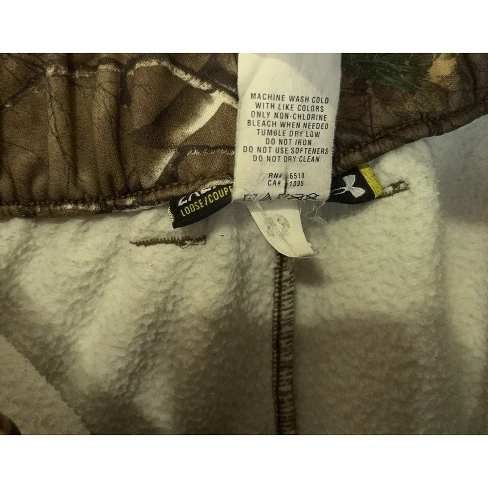 Under Armour Scent Control Realtree Hunting Pants Mens 2XL Camo‎ Fleece Lined
